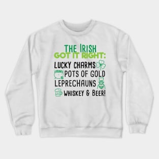 Lucky Charms Whiskey And Beer Crewneck Sweatshirt